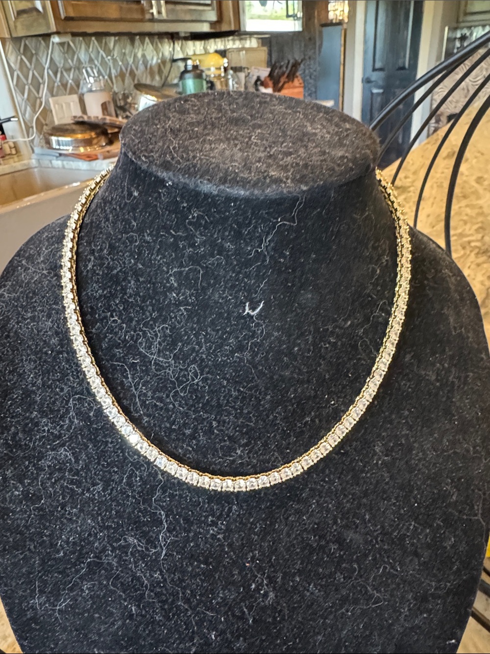 Gold and Silver Crystal Tennis Necklace - Women Jewelry